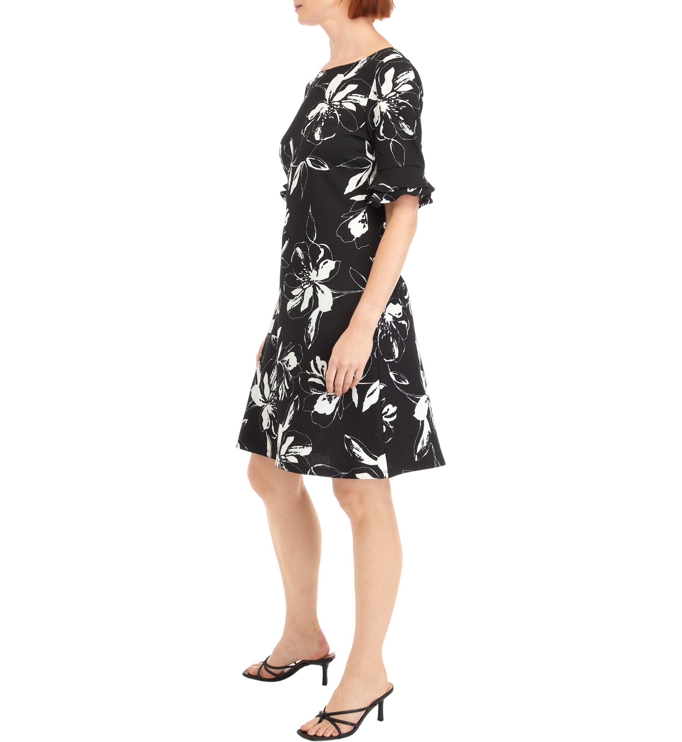 Womens Floral Printed A-Line Dress