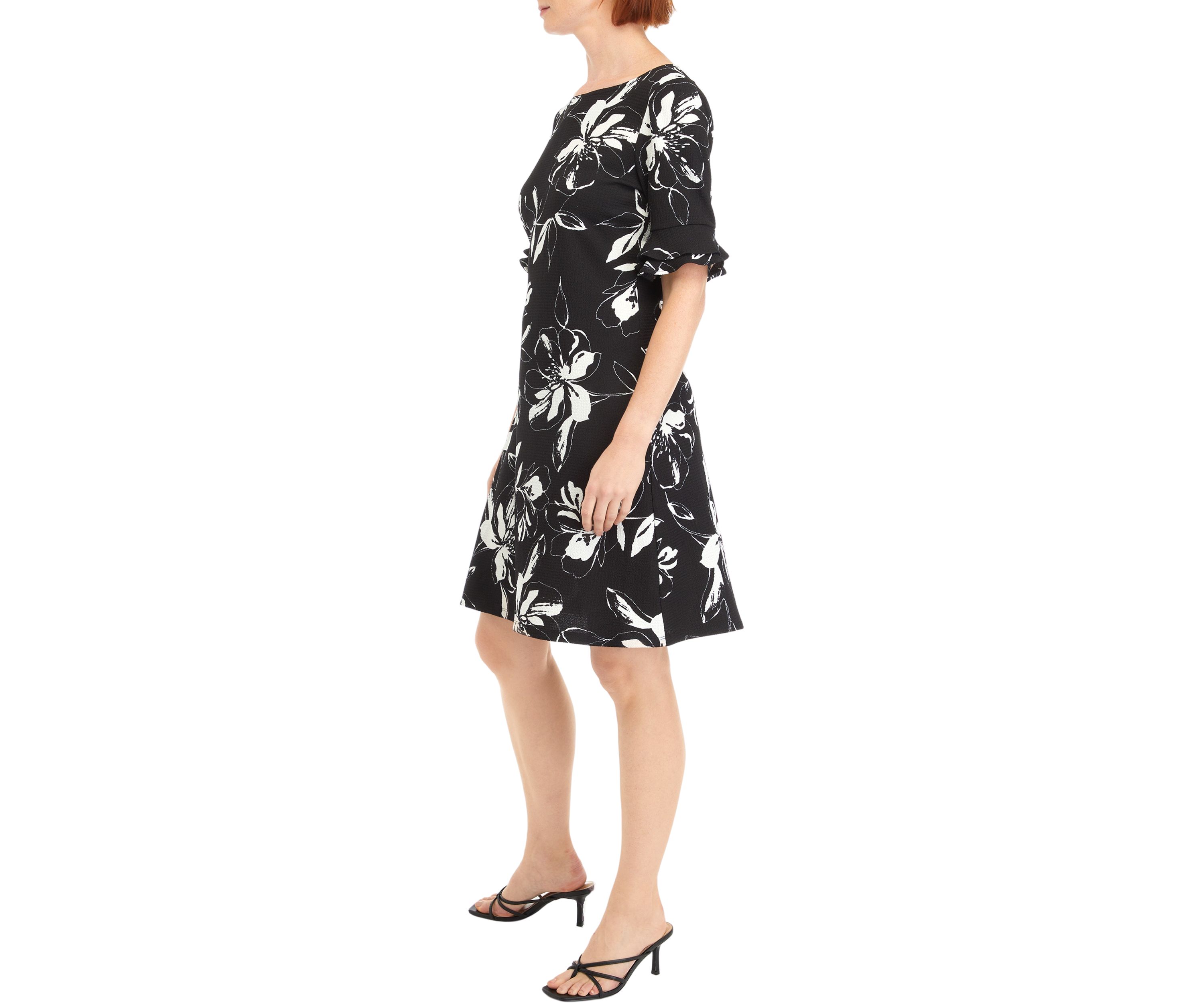 Womens Floral Printed A-Line Dress
