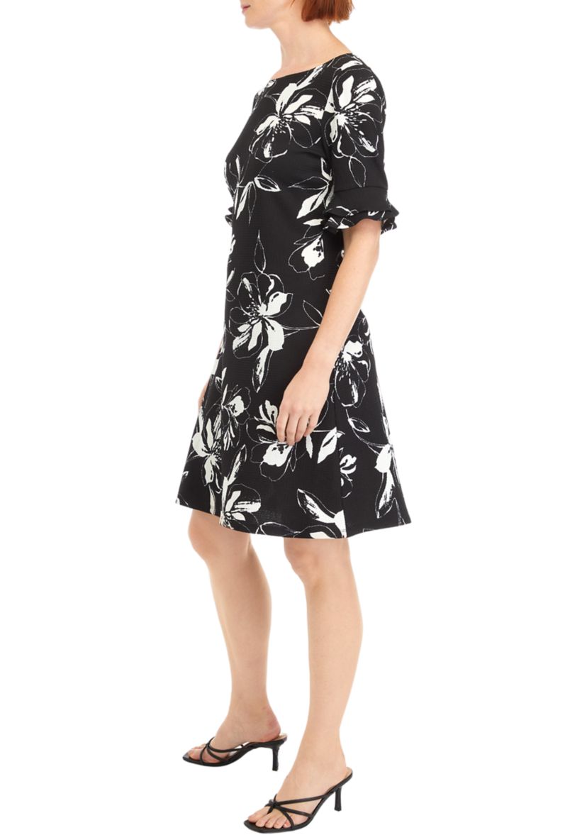 Womens Floral Printed A-Line Dress