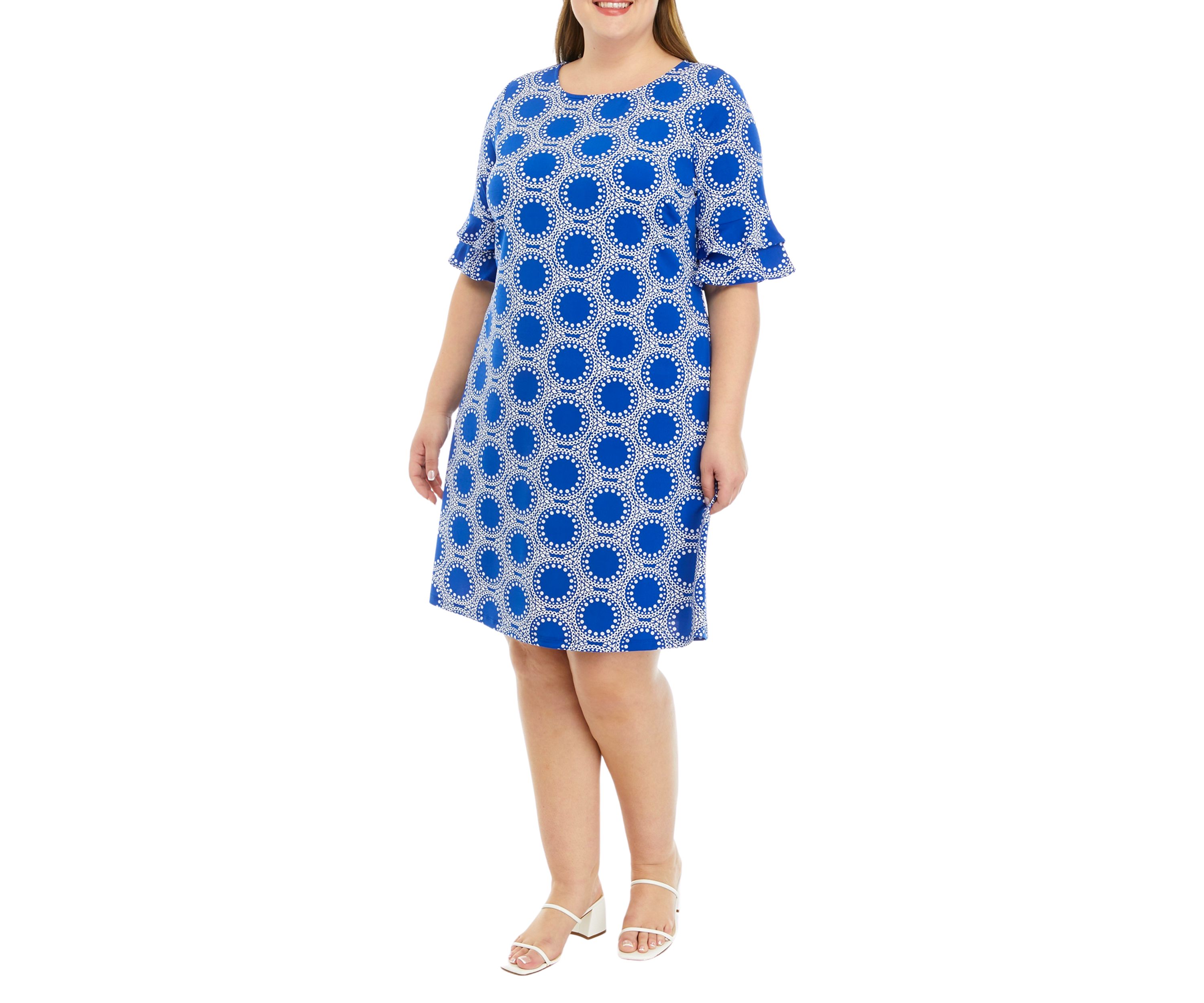 Perceptions Plus Size Printed Shift Dress | Belk