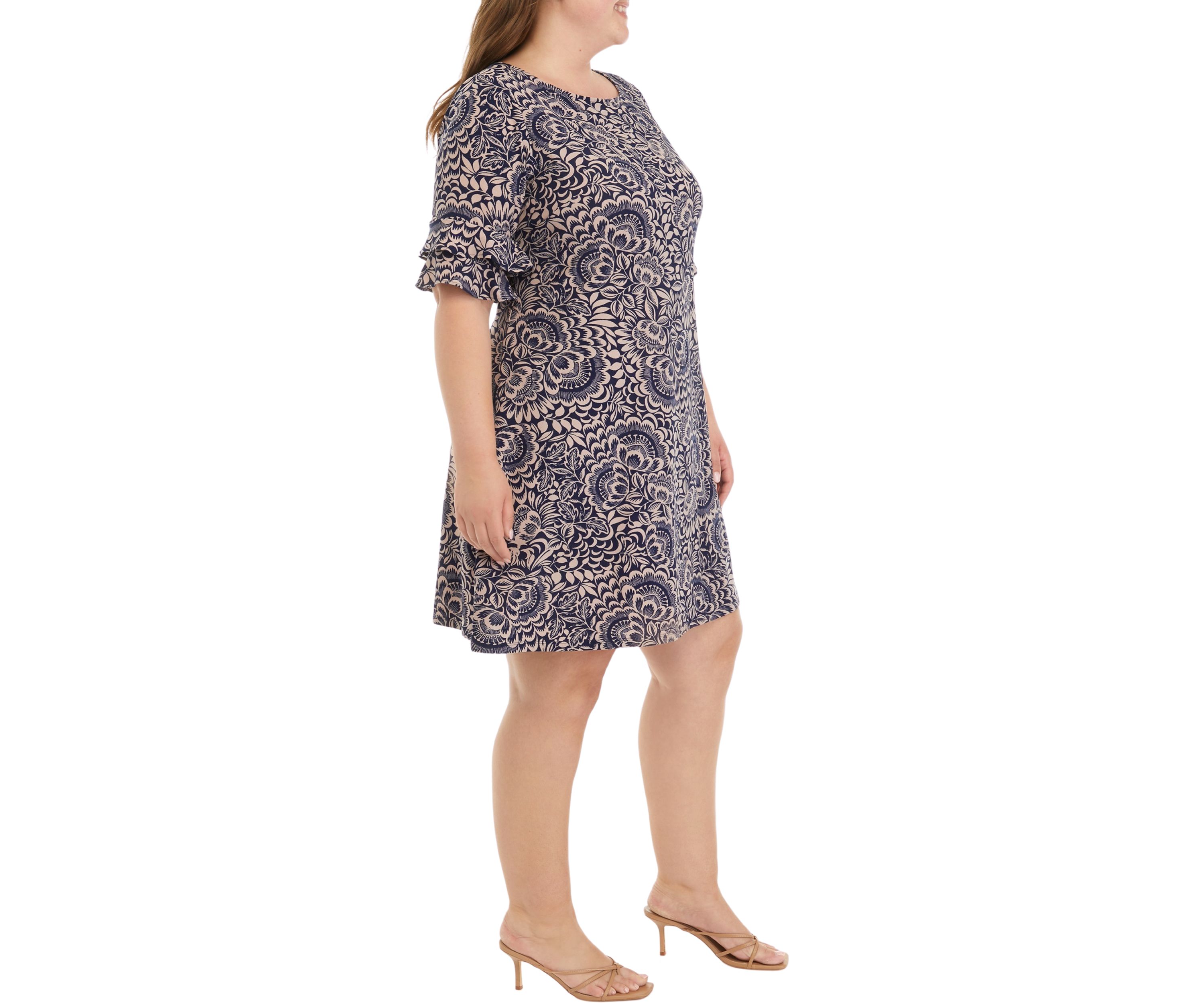 Plus Size Printed A-Line Dress