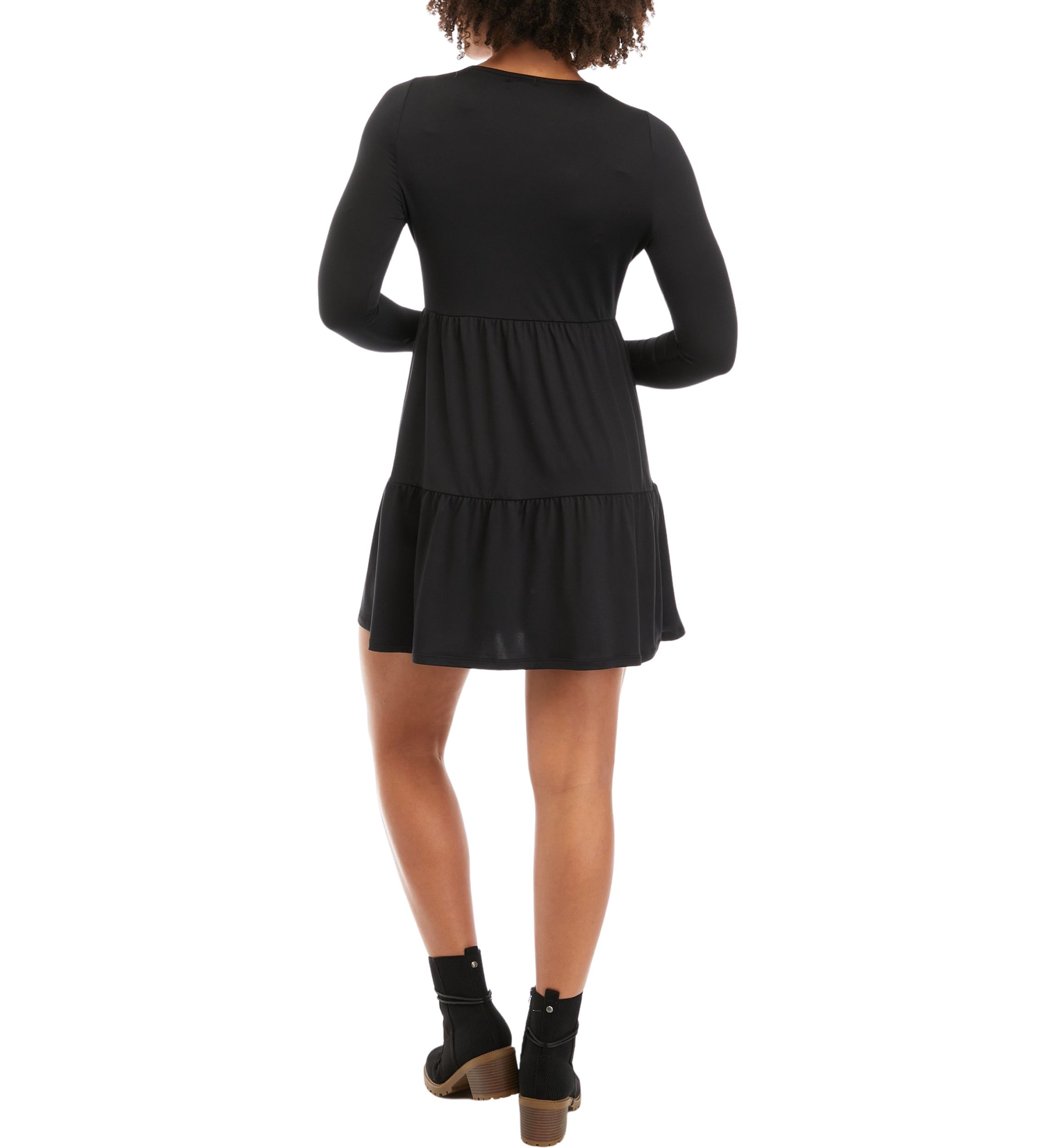 Juniors Long Sleeve Yummy Babydoll Dress