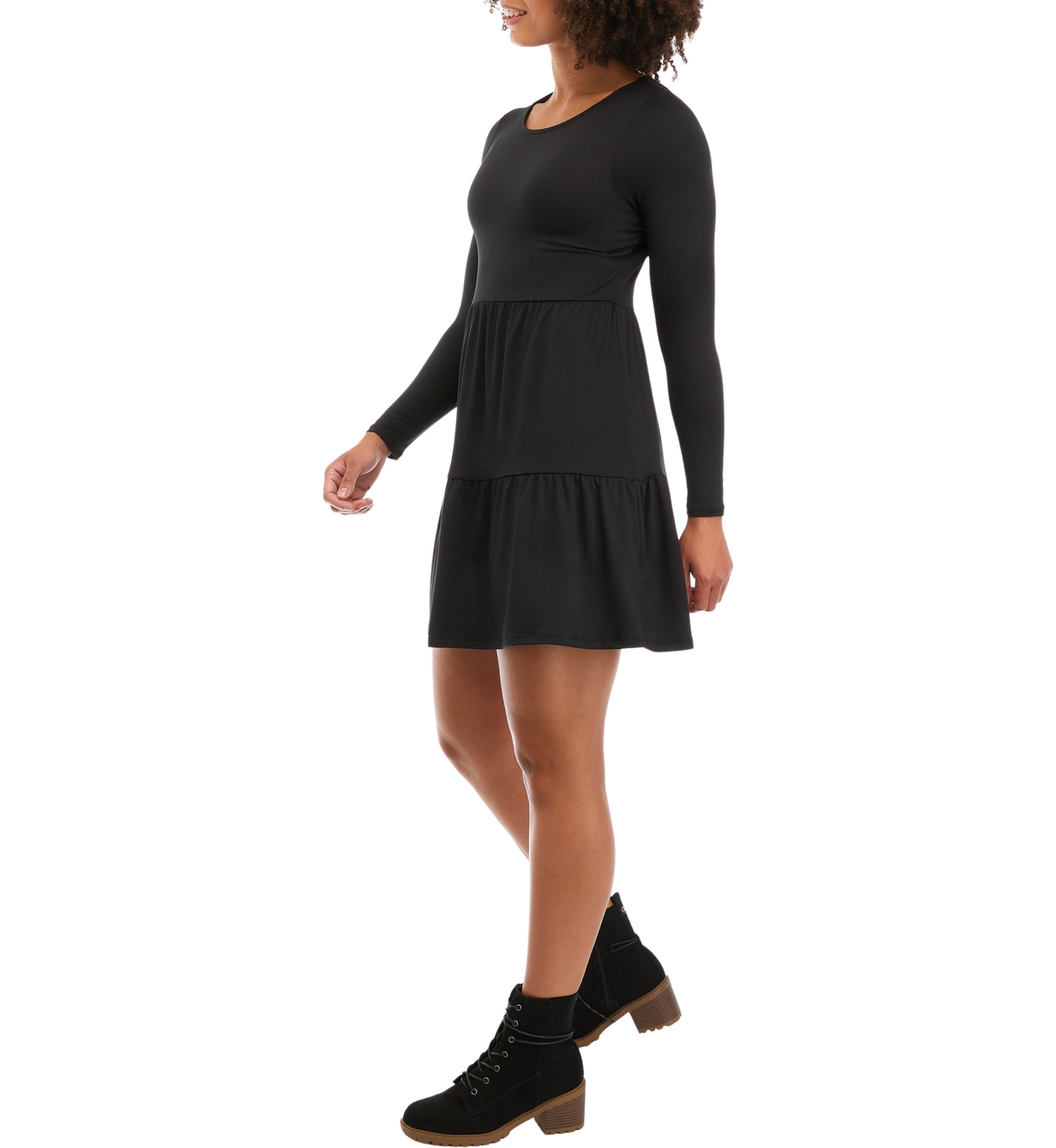 Juniors Long Sleeve Yummy Babydoll Dress