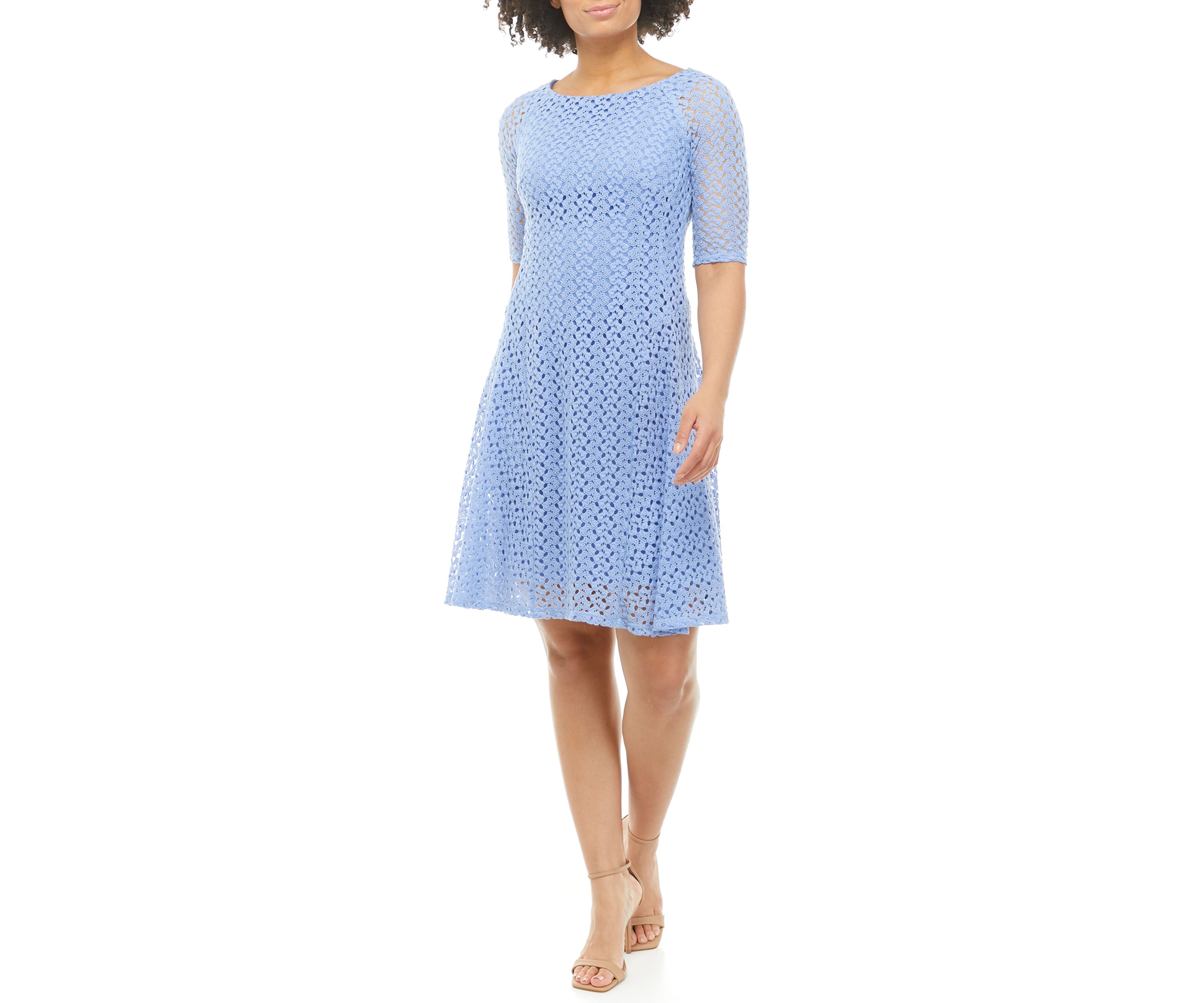 Womens Elbow Stretch Crochet Dress