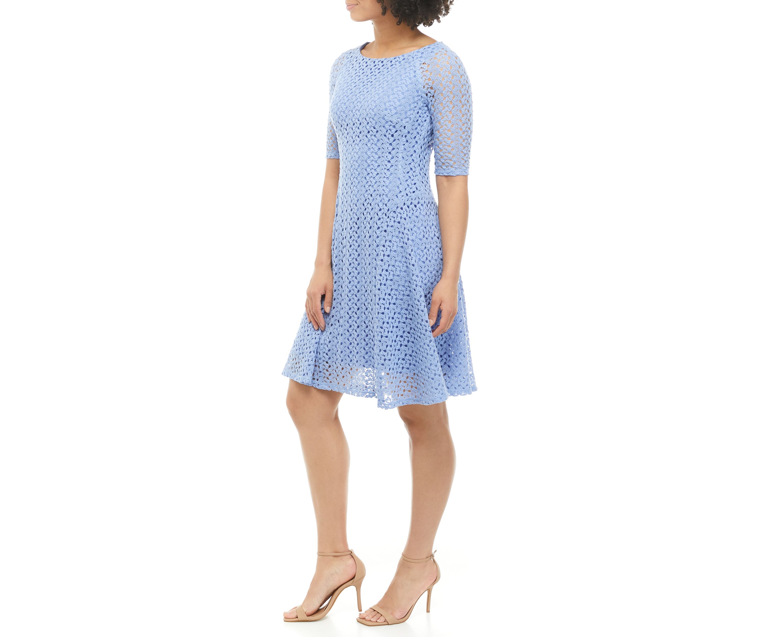 Womens Elbow Stretch Crochet Dress