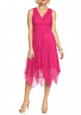 Chris McLaughlin Lace Handkerchief Hem Fit and Flare Dress | belk