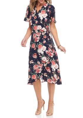 Chris McLaughlin Floral Printed Wrap Dress | belk