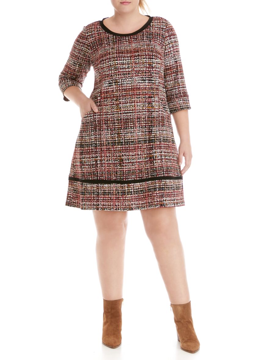 Plus Size Copro Puff Pocket Cozy Dress