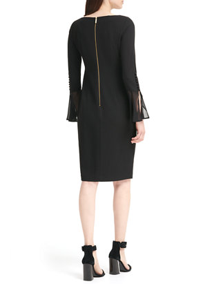 Calvin Klein Women's Long Flutter Sleeve Solid Shift Dress | belk