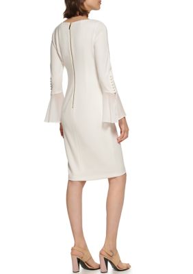 Calvin klein off the shoulder flutter 2025 bell sleeve dress