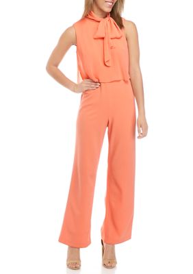 Calvin Klein Sleeveless Tie Neck Scuba Jumpsuit Belk 