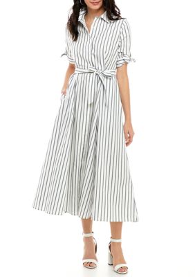 Calvin Klein Short Sleeve Cotton Midi Shirt Dress | belk