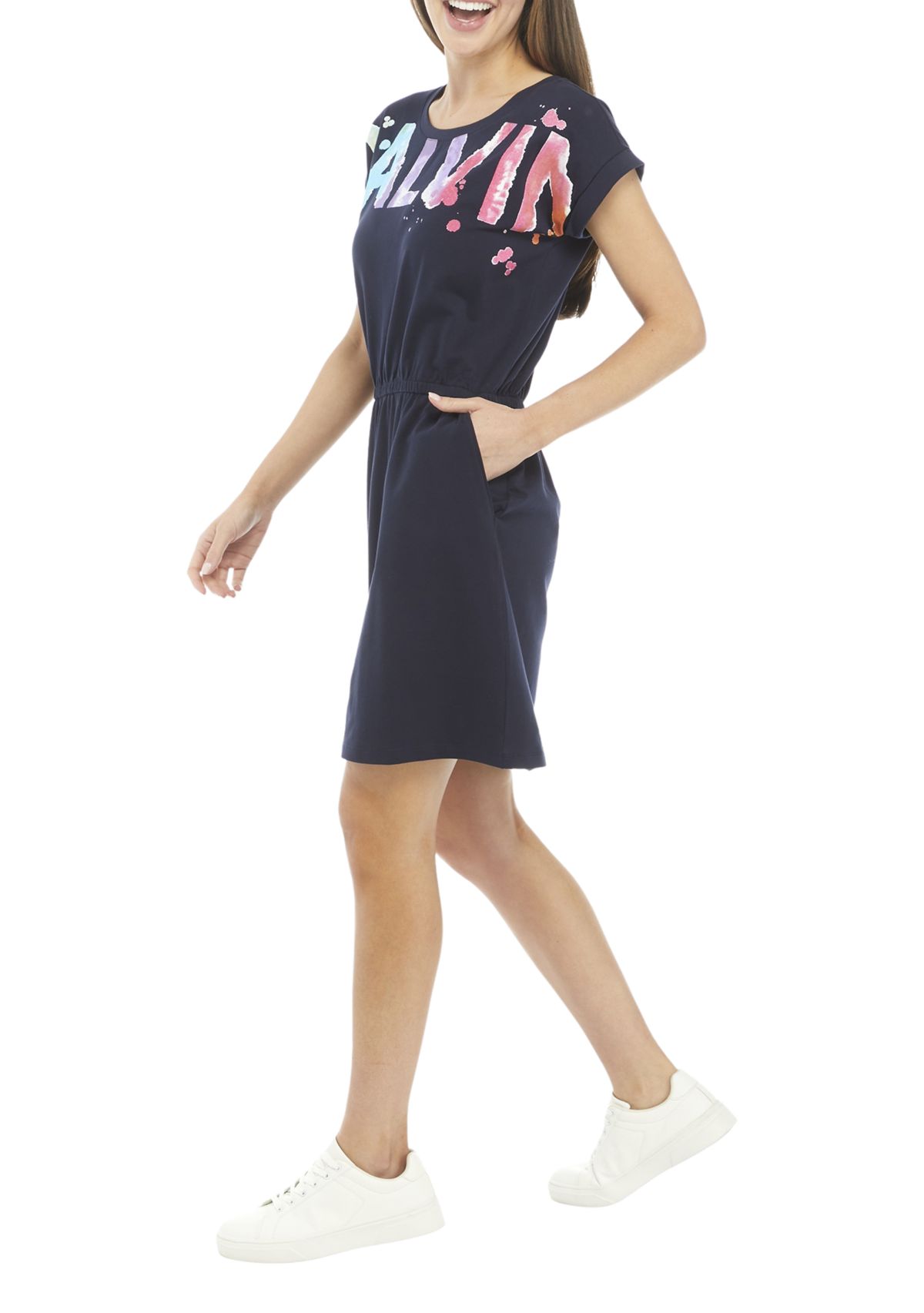 Watercolor Logo Graphic T-Shirt Dress