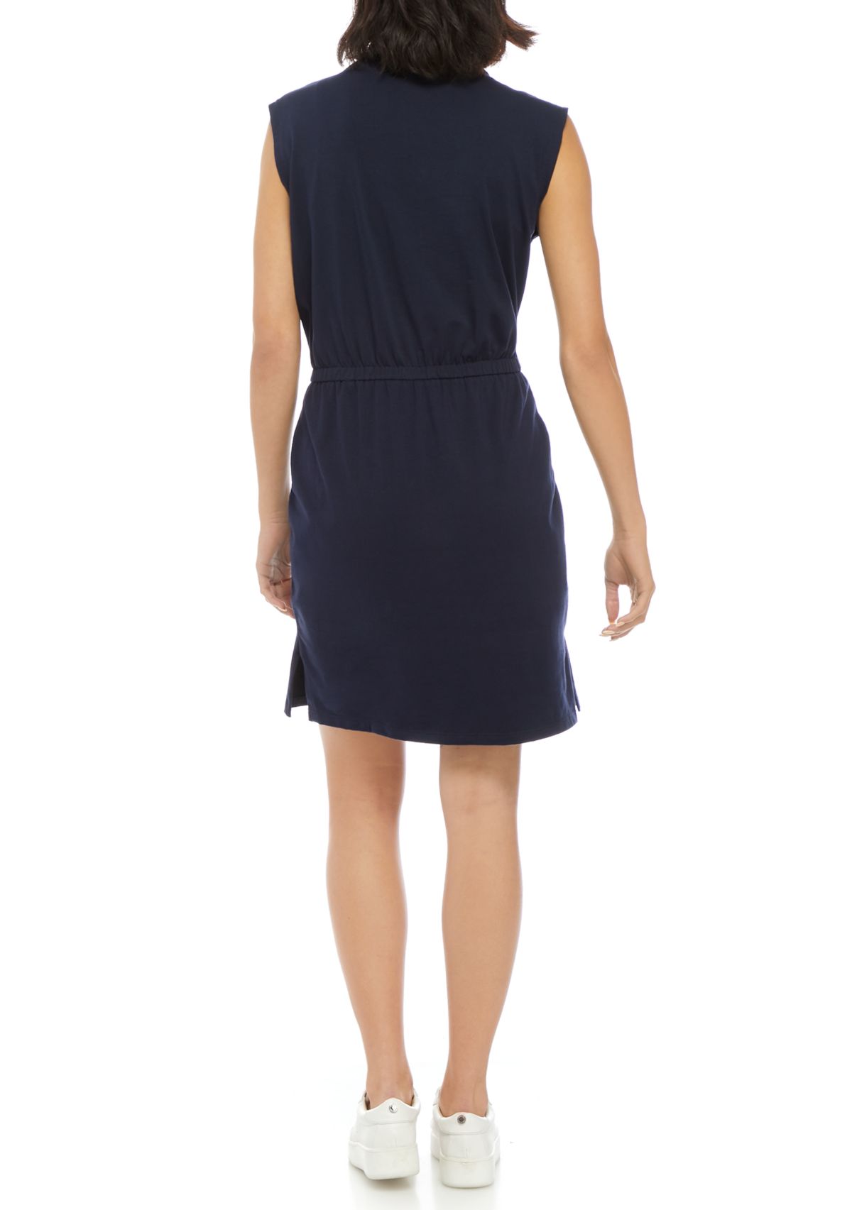 Womens Sleeveless Glitter Logo T-Shirt Dress 