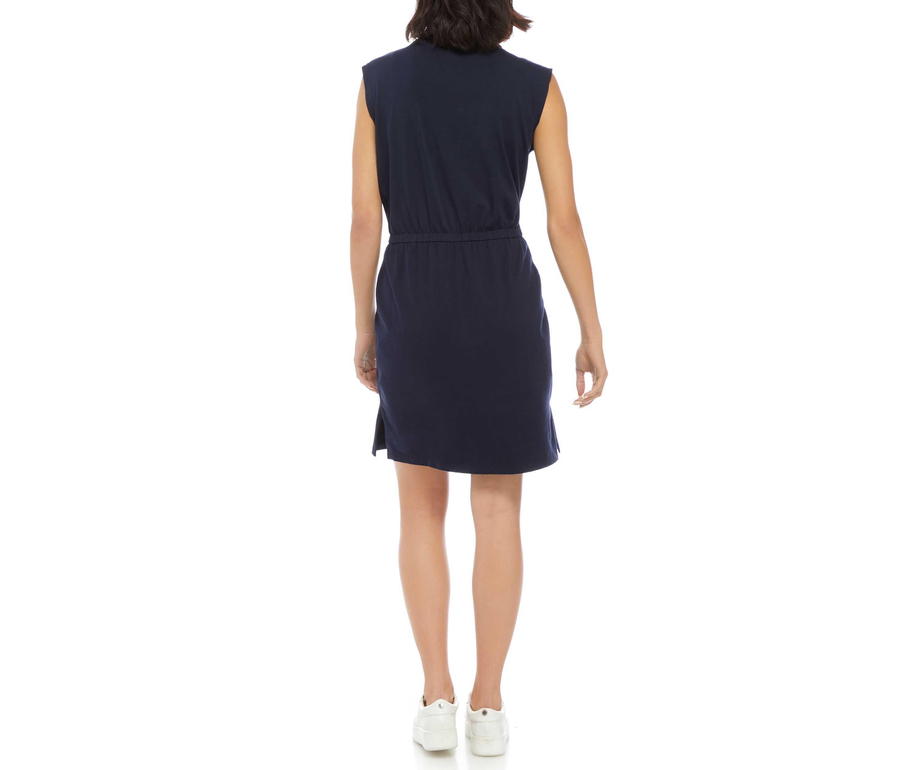 Womens Sleeveless Glitter Logo T-Shirt Dress 