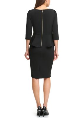 Buy Calvin Klein women round neck bell sleeve solid midi dress