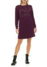 Womens Long Sleeve Crew Neck Logo Sweatshirt Dress