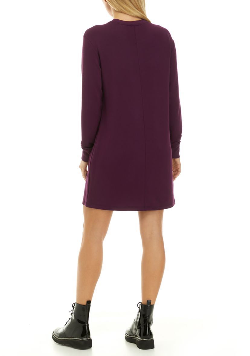 Womens Long Sleeve Crew Neck Logo Sweatshirt Dress