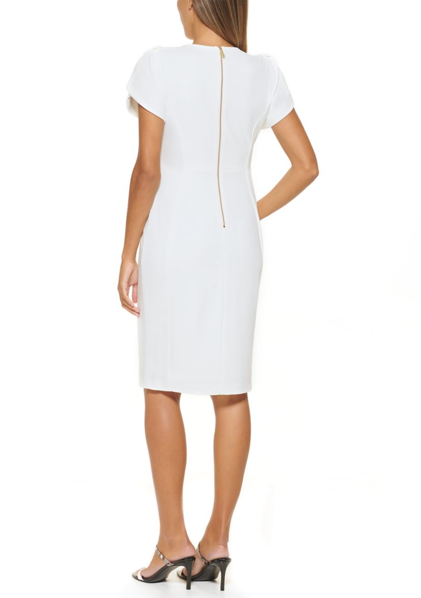 Womens Tulip Sleeve Sheath Dress