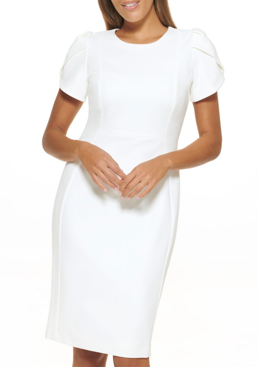 Womens Tulip Sleeve Sheath Dress