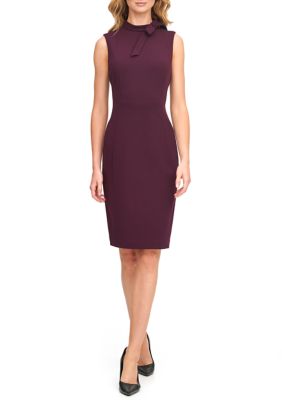 Calvin Klein Womens Dress Size 6 Brown Sleeveless Sheath Cocktail Ponte  Classic