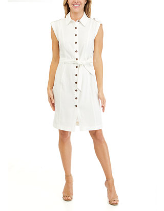 Calvin Klein Women's Cap Sleeve Collared Button Front Dress | belk