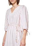 Womens 3/4 Sleeve Stripe Midi Dress 