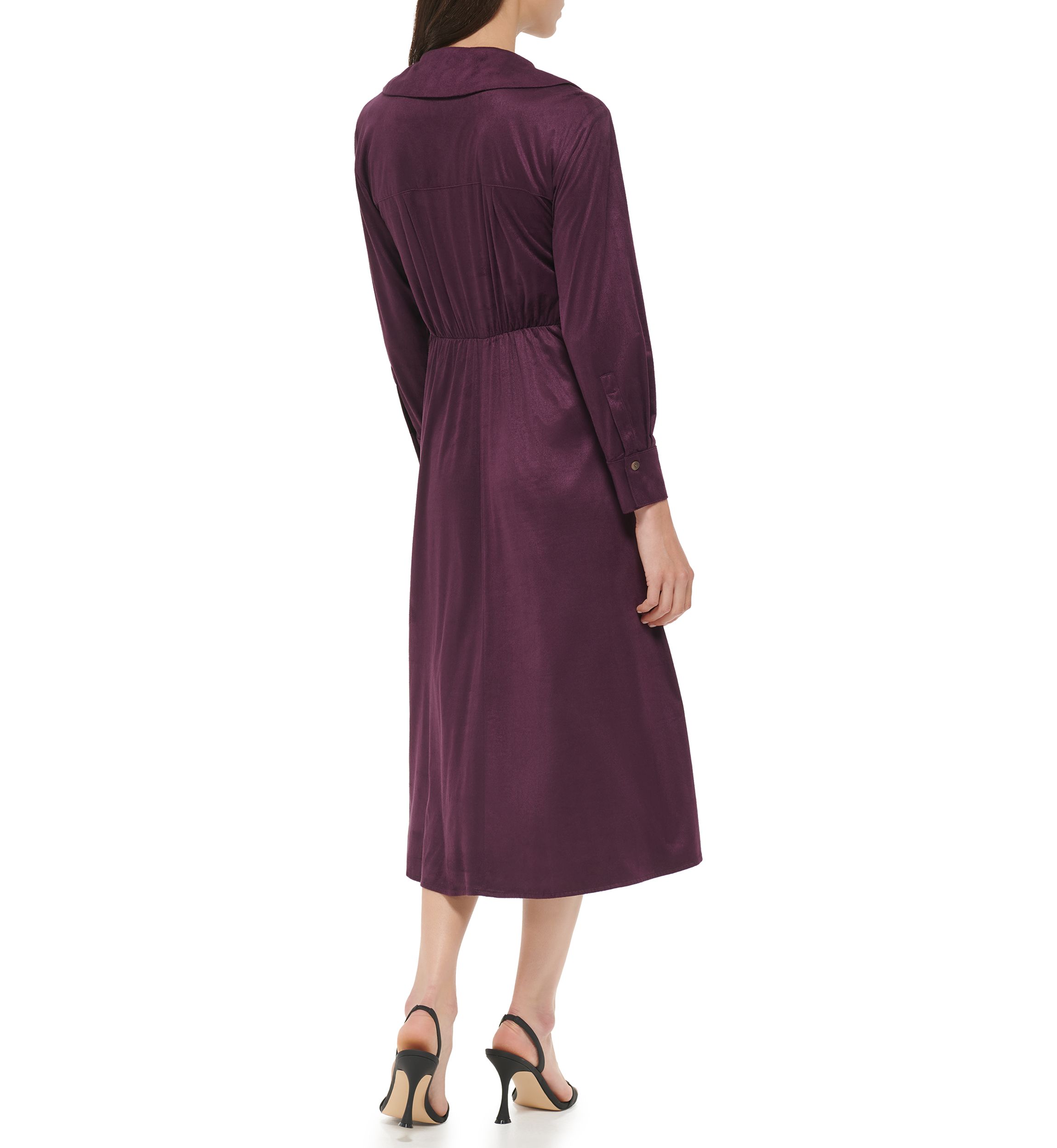 Womens Long Sleeve Tie Waist Dress