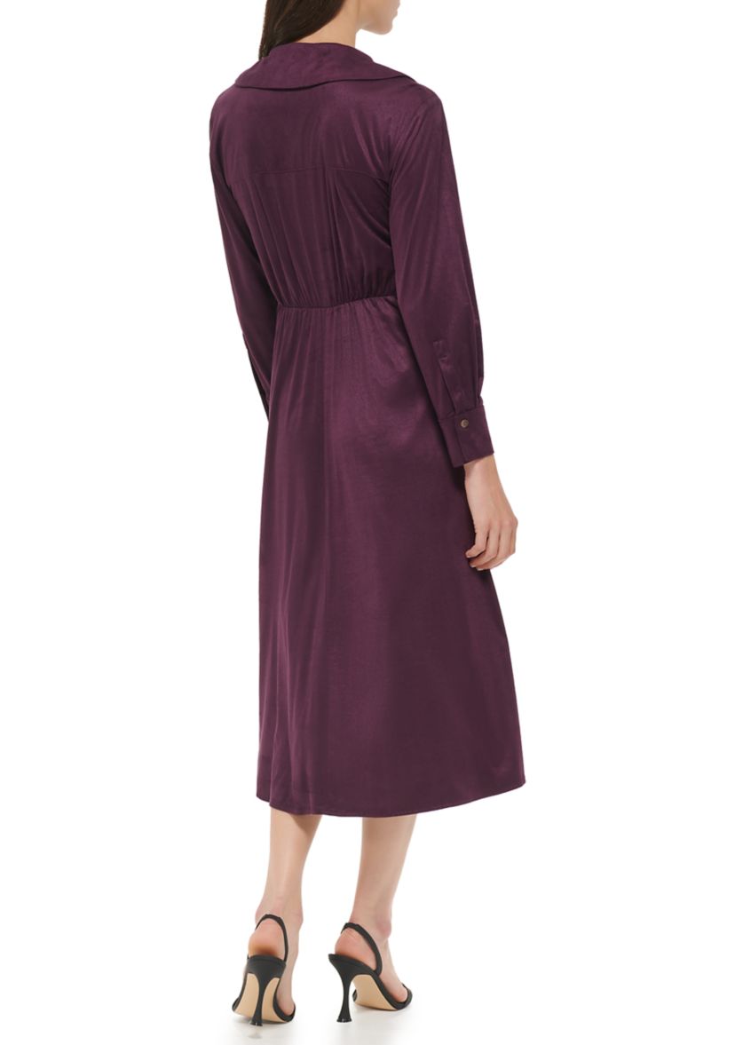 Womens Long Sleeve Tie Waist Dress