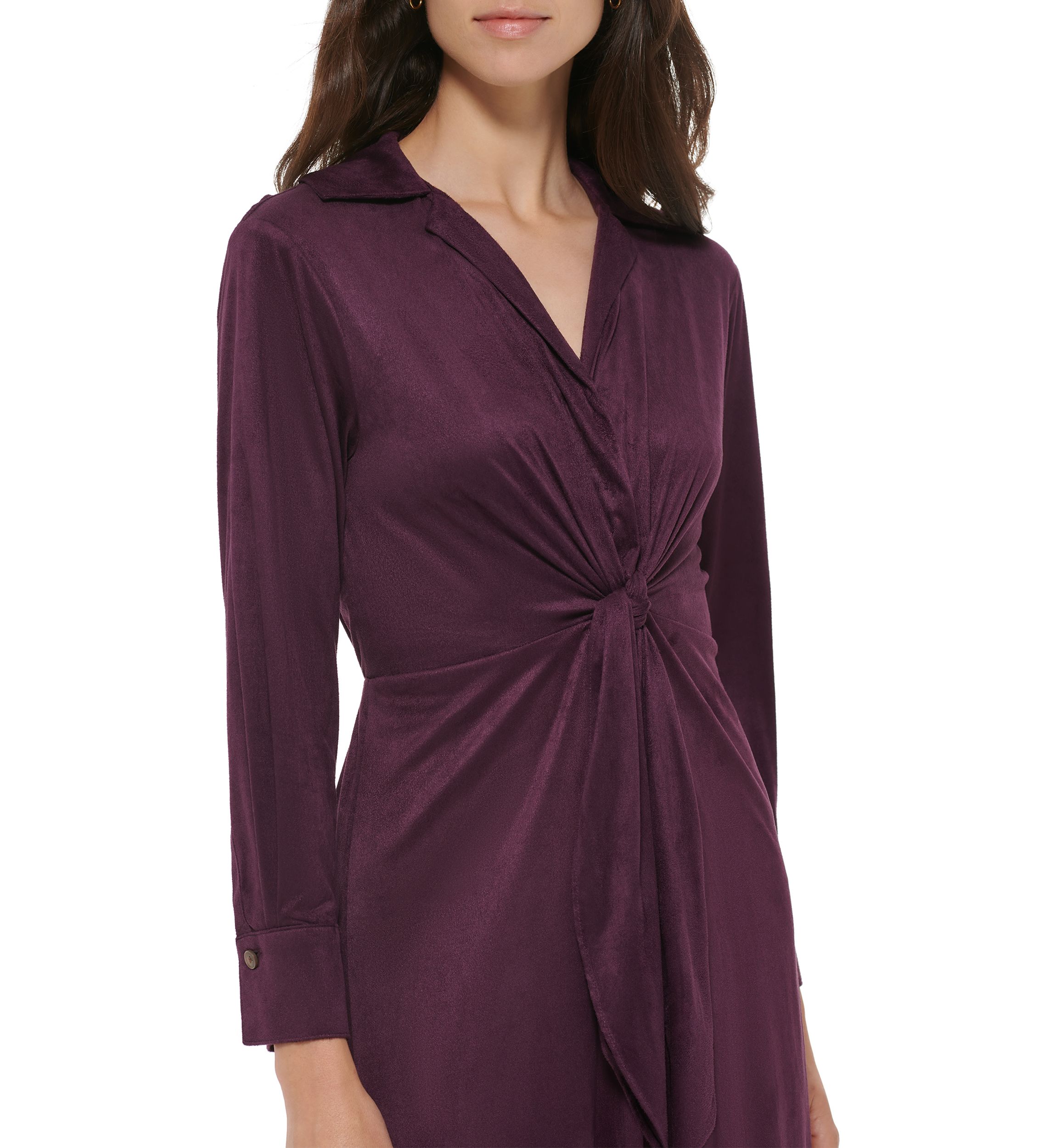 Womens Long Sleeve Tie Waist Dress