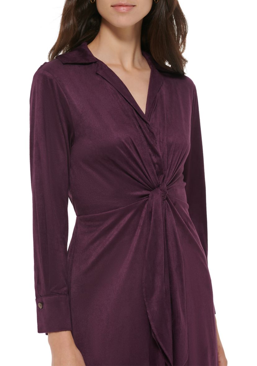 Womens Long Sleeve Tie Waist Dress
