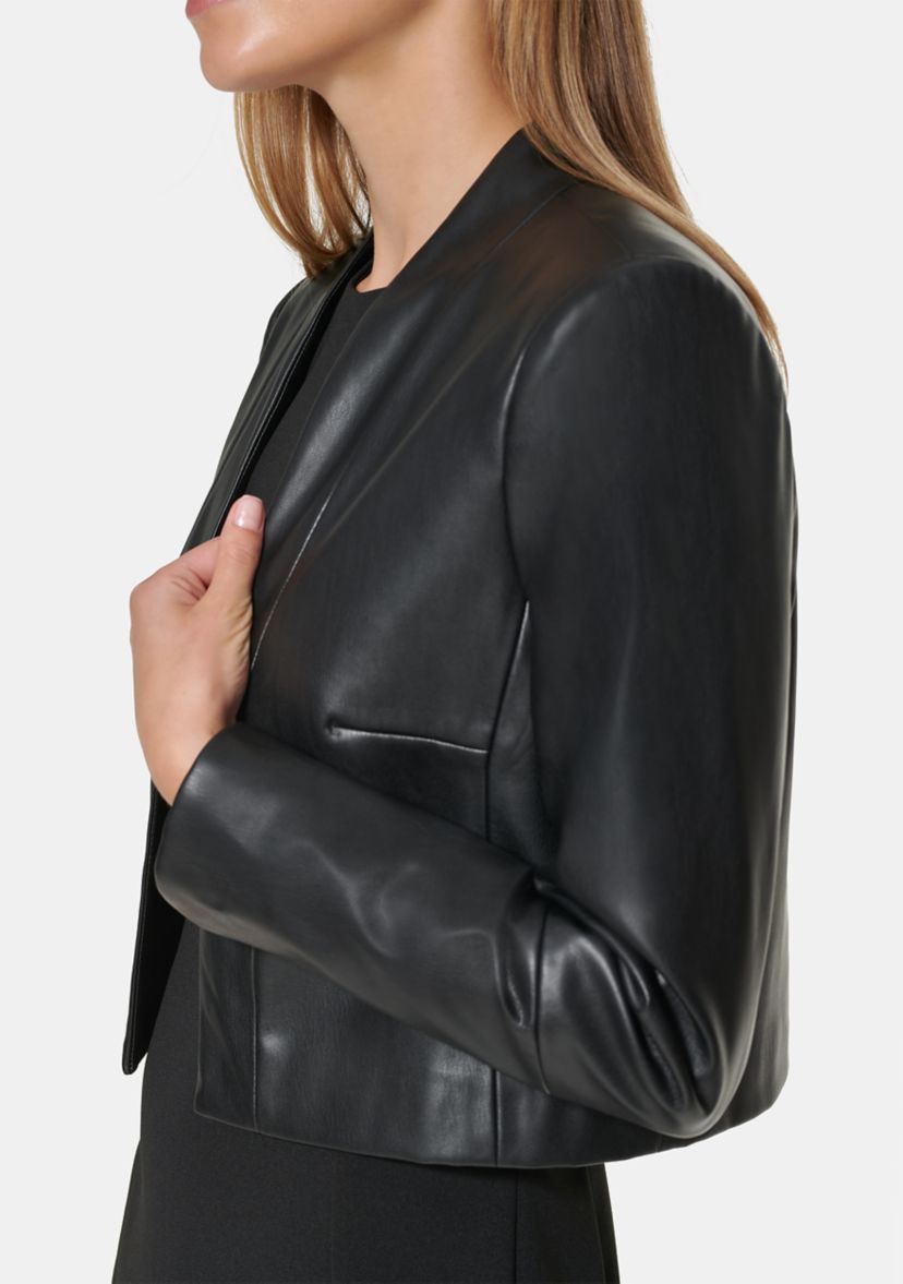 Womens Long Sleeve Faux Leather Jacket