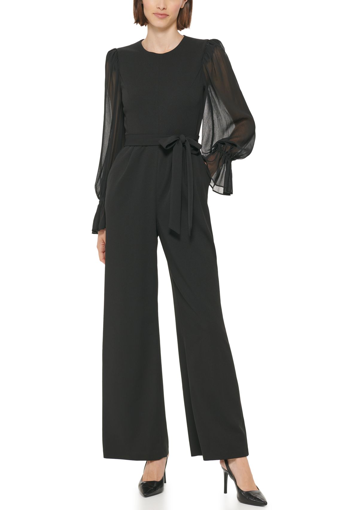 Womens Long Sleeve Scuba Jumpsuit 