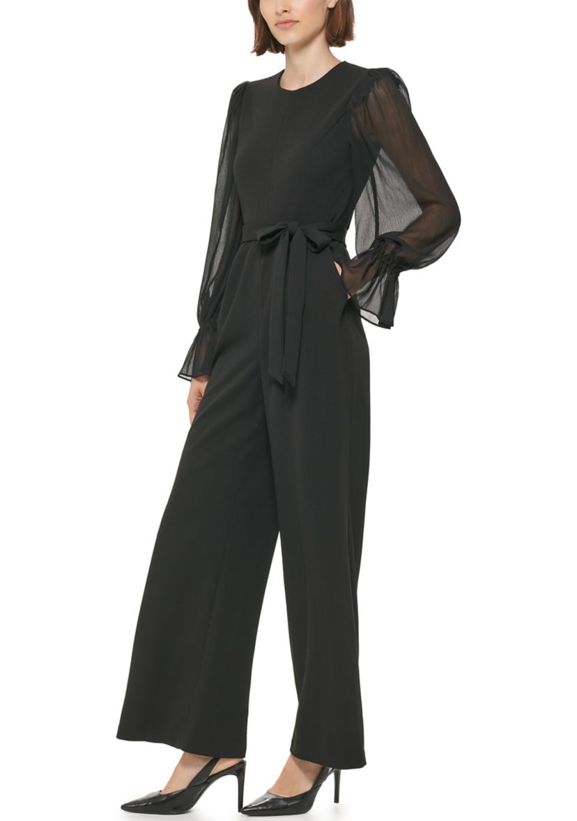 Womens Long Sleeve Scuba Jumpsuit 