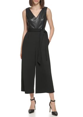 Women's Sleeveless V-Neck Cropped Jumpsuit