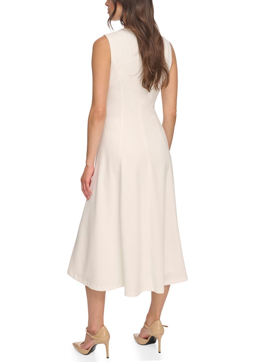 calvin klein high low midi scuba dress Calvin Klein Women's Sleeveless Solid Scuba Midi Dress