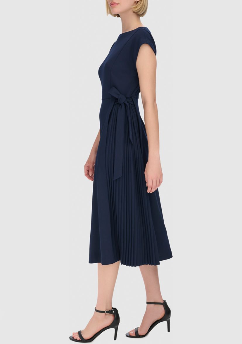 Womens Short Cap Sleeve Fit and Flare Dress