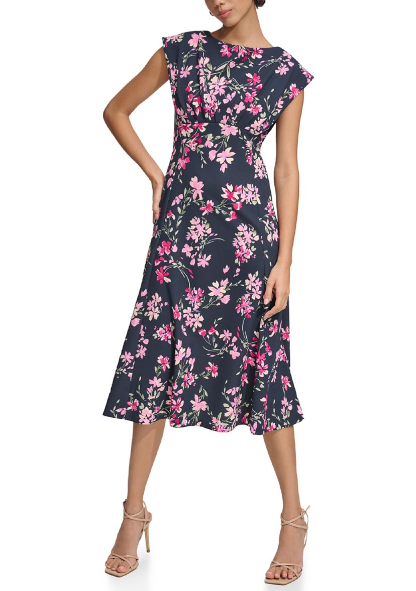 knee length dresses for ladies Calvin Klein Crepe Midi Dress main image 0