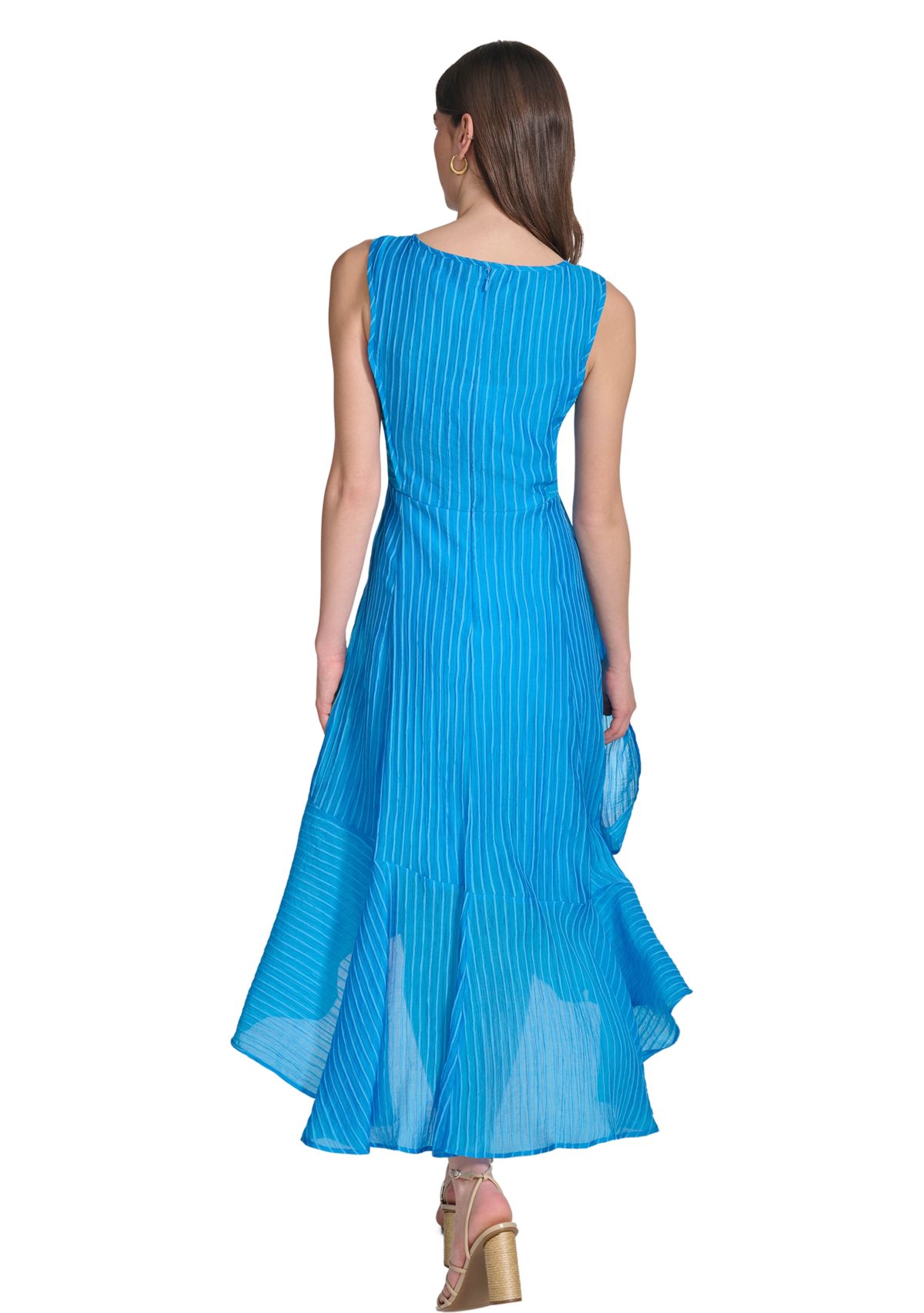 Womens Sleeveless Halter Knit Fit and Flare Dress