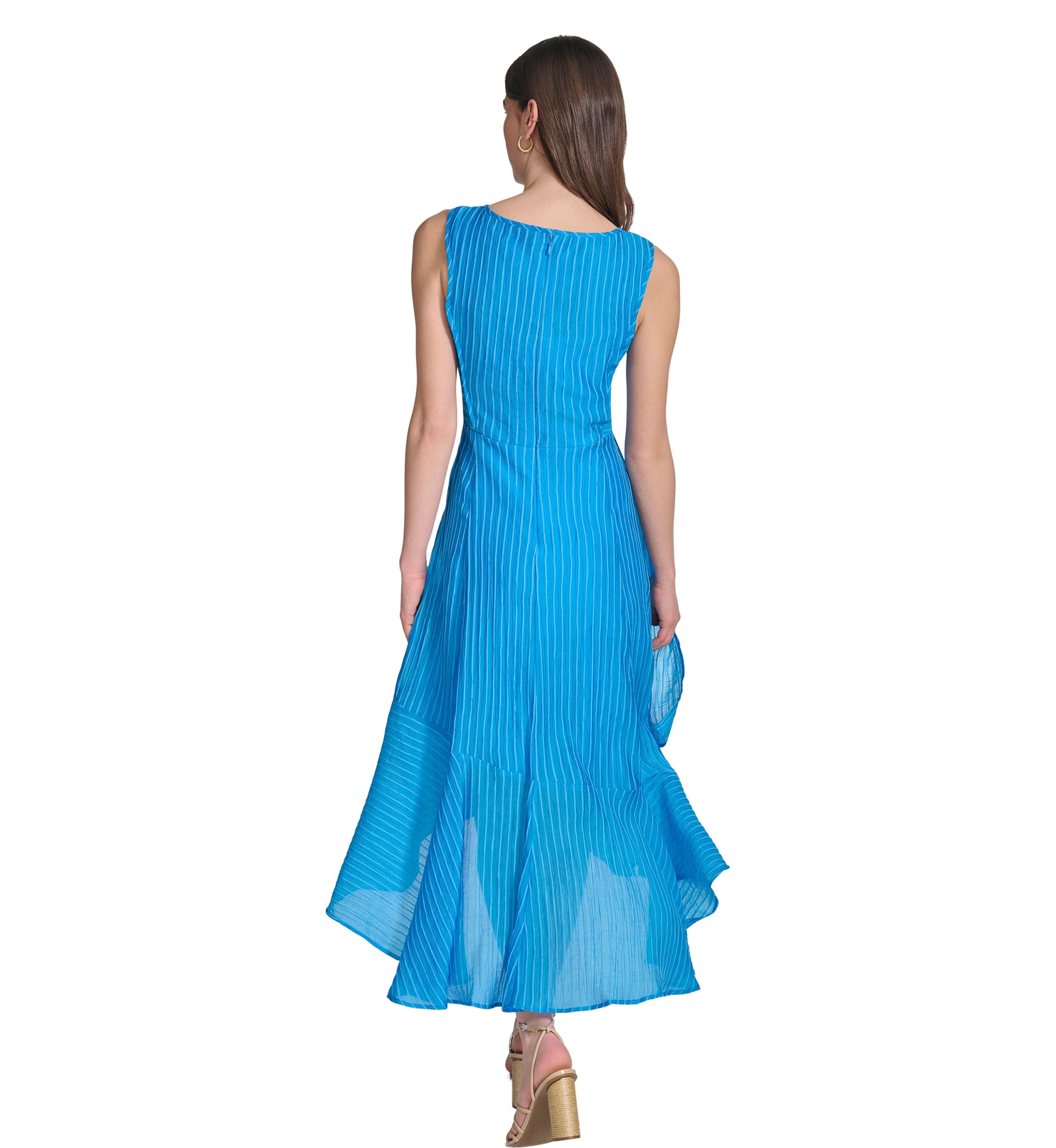 Womens Sleeveless Halter Knit Fit and Flare Dress