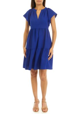Calvin Klein Women's Flutter Sleeve V-Neck Gauze Dress | Belk