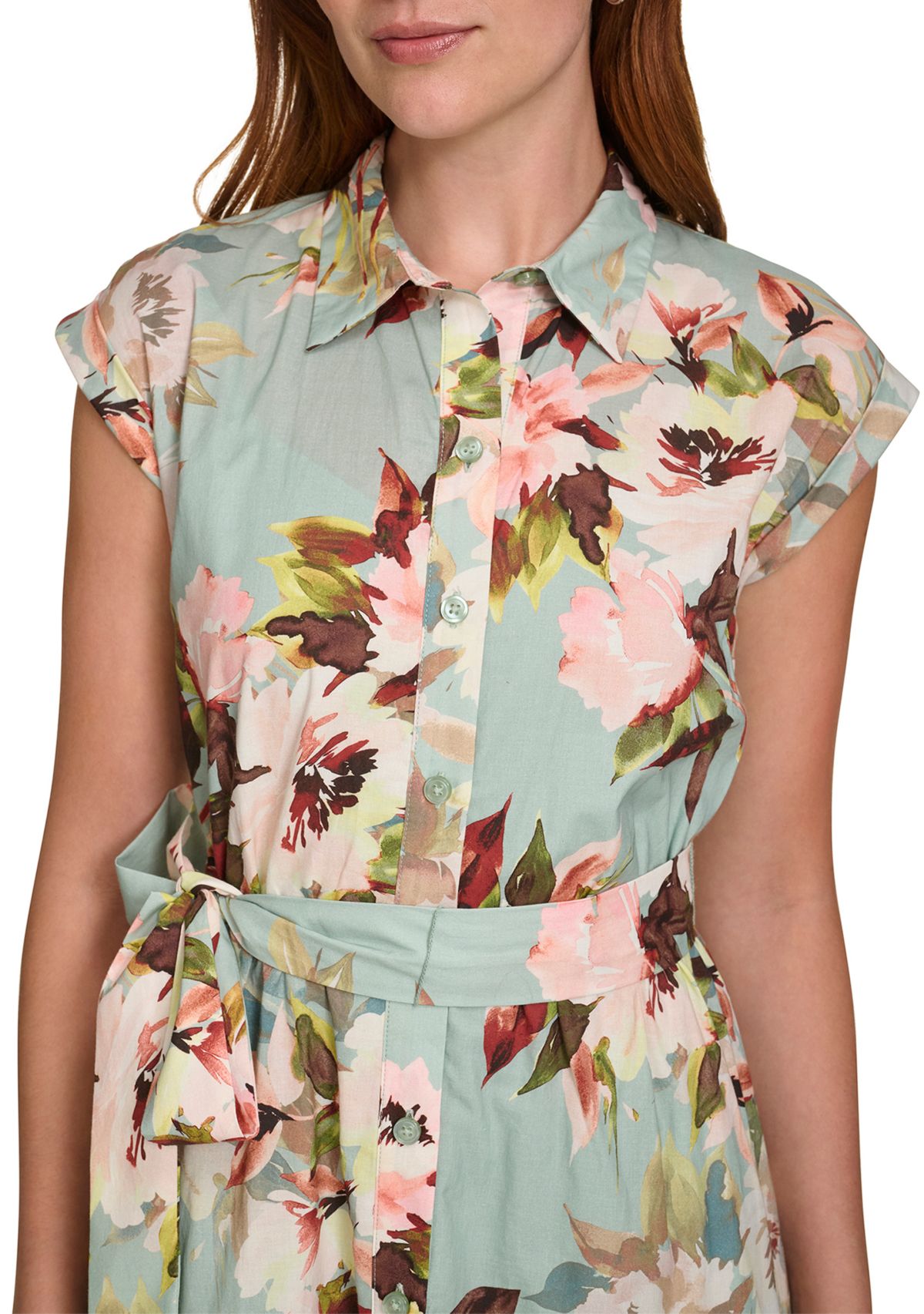 Womens Floral Printed Midi Dress
