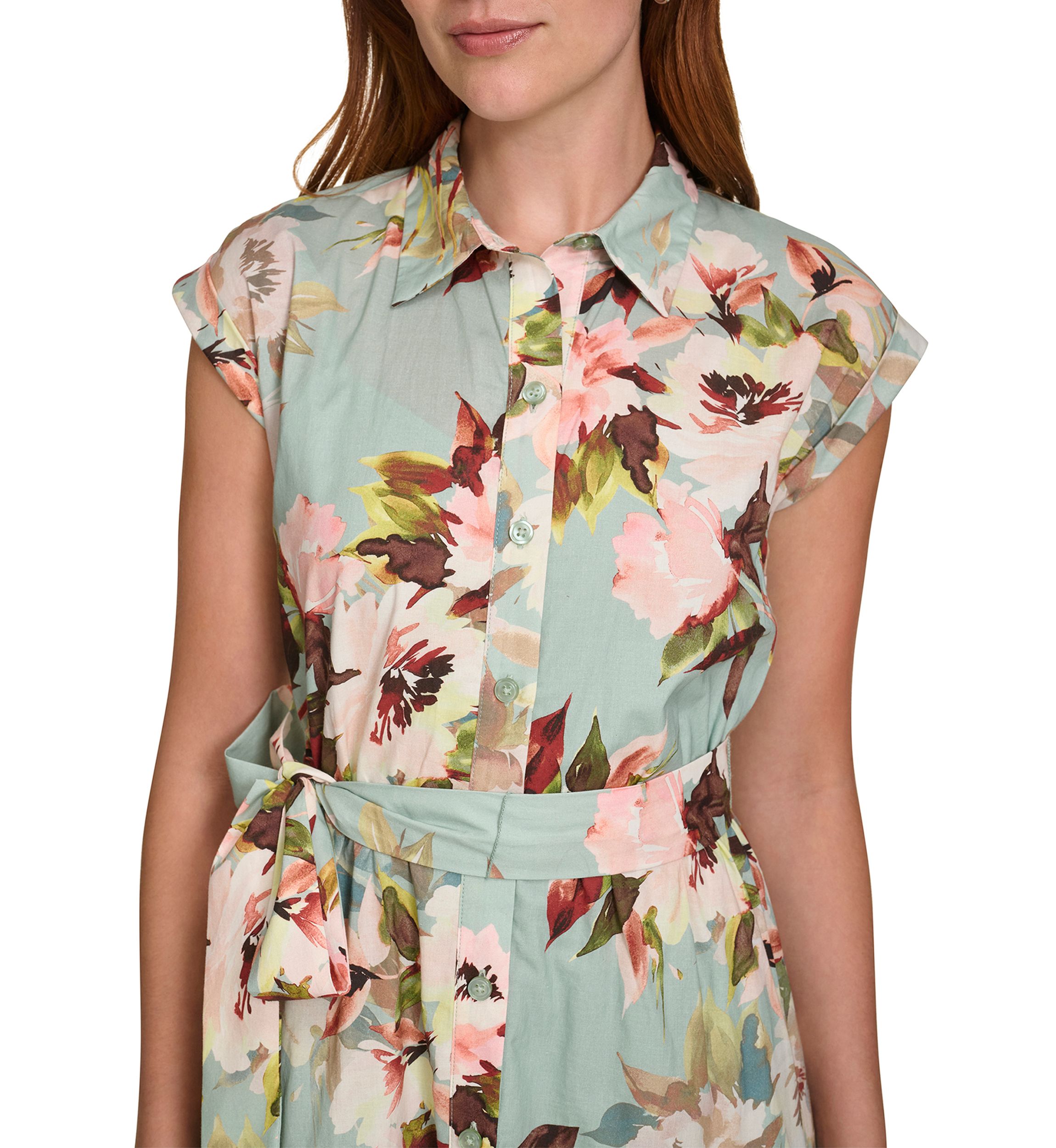 Womens Floral Printed Midi Dress