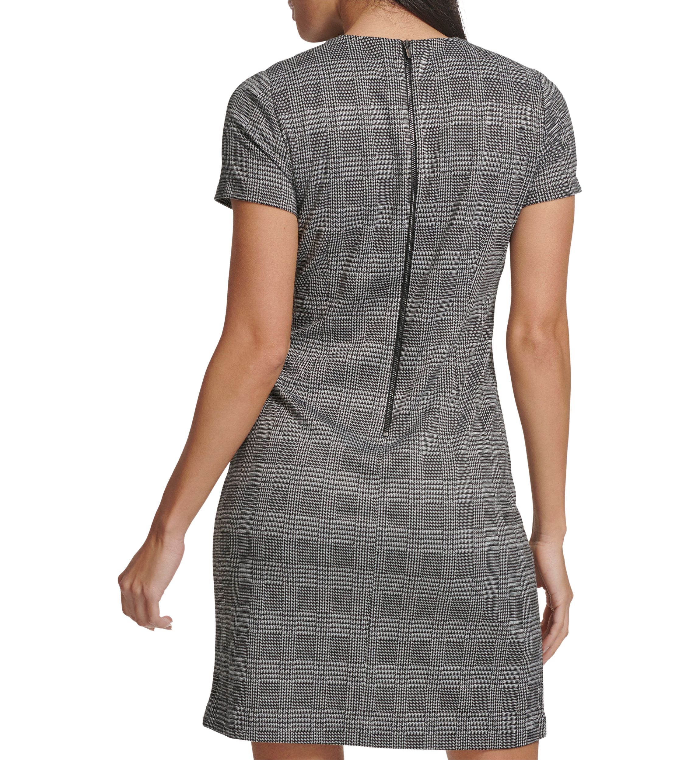 Womens Short Sleeve Printed A-Line Dress