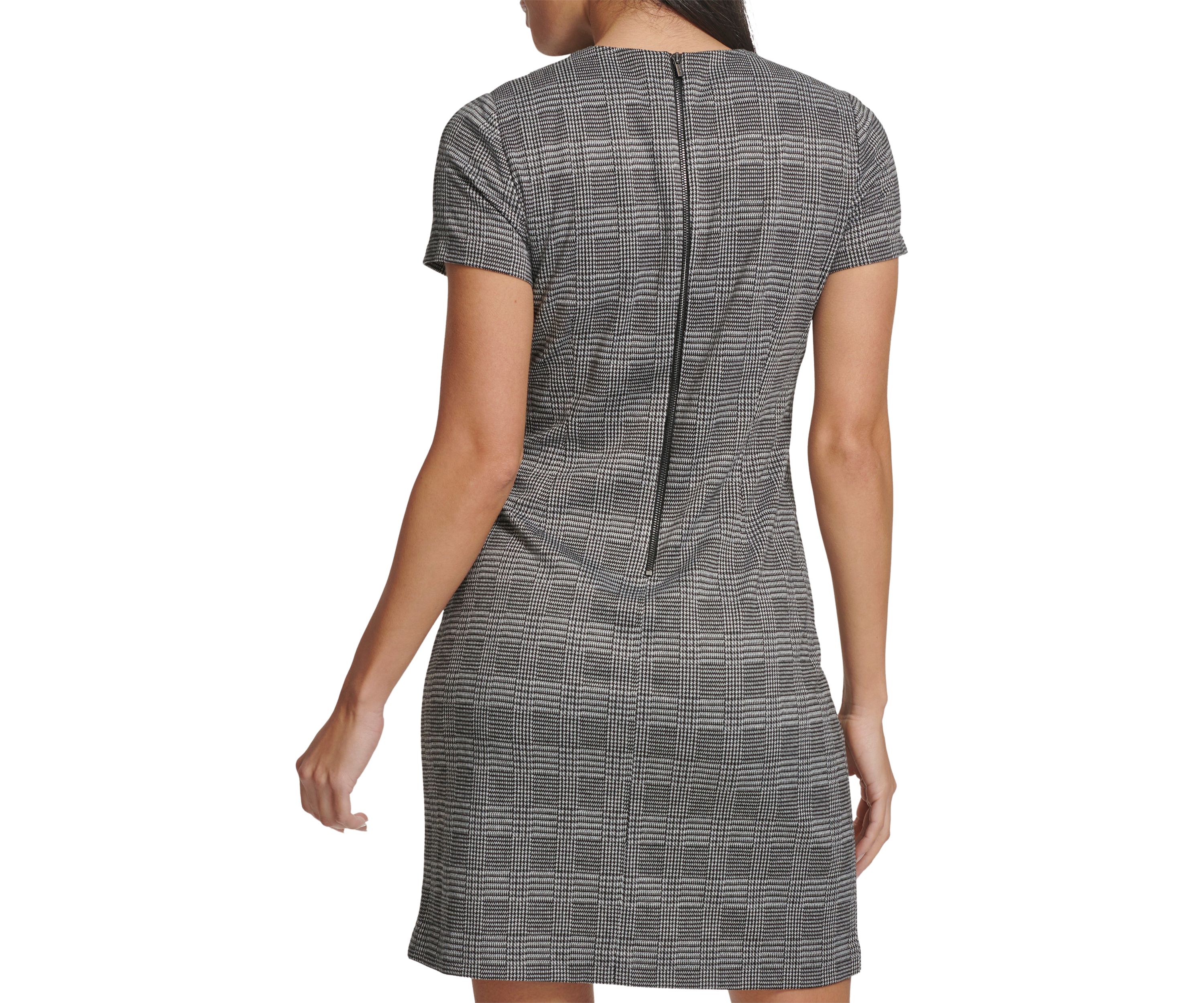 Womens Short Sleeve Printed A-Line Dress