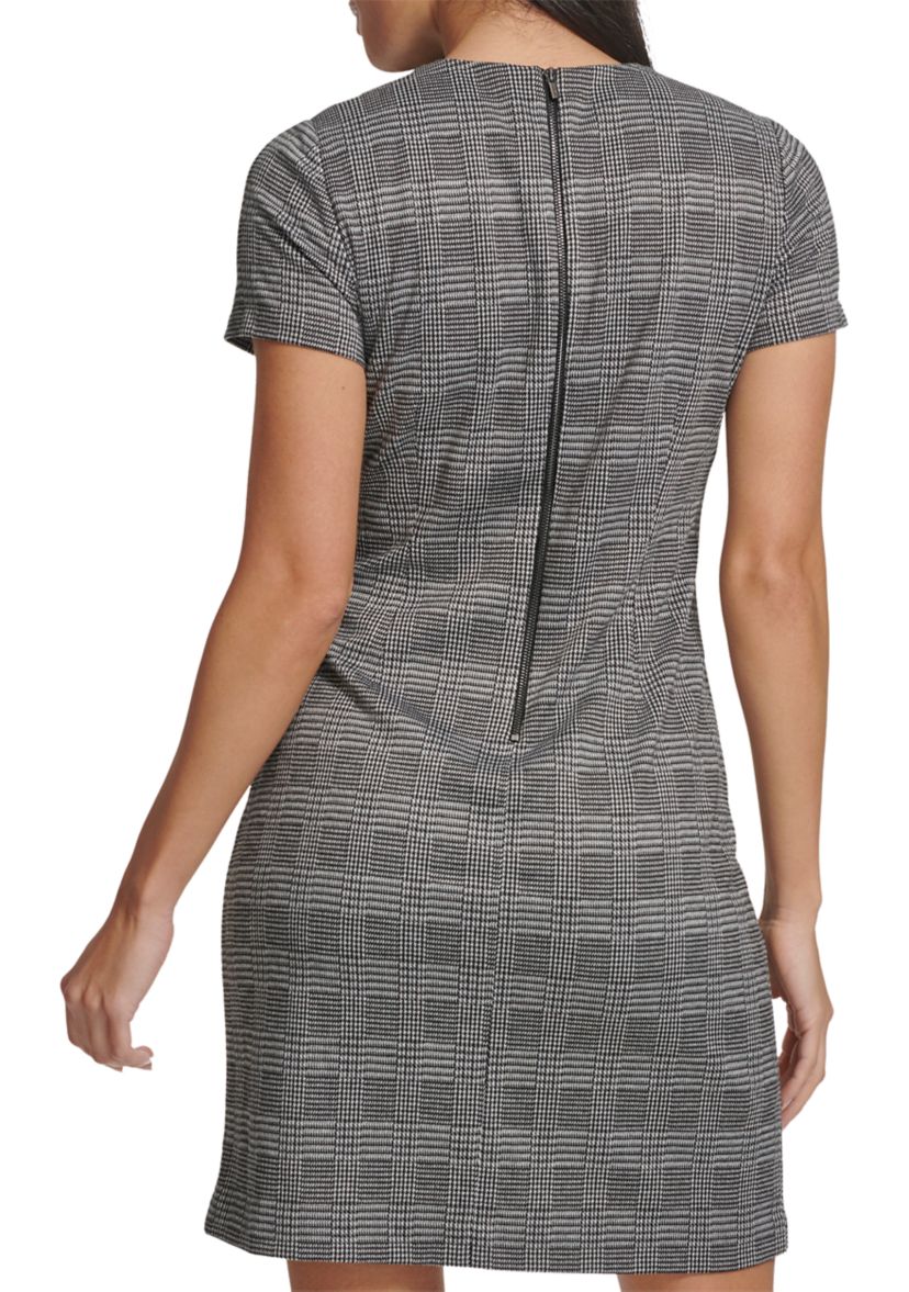 Womens Short Sleeve Printed A-Line Dress