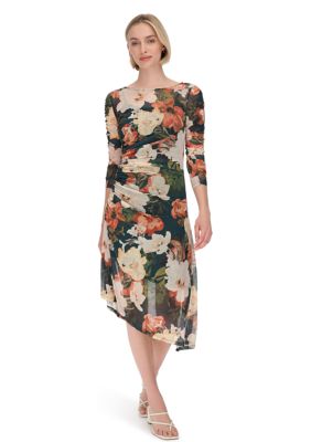 Calvin Klein Women's Floral Print Mesh Sheath Dress
