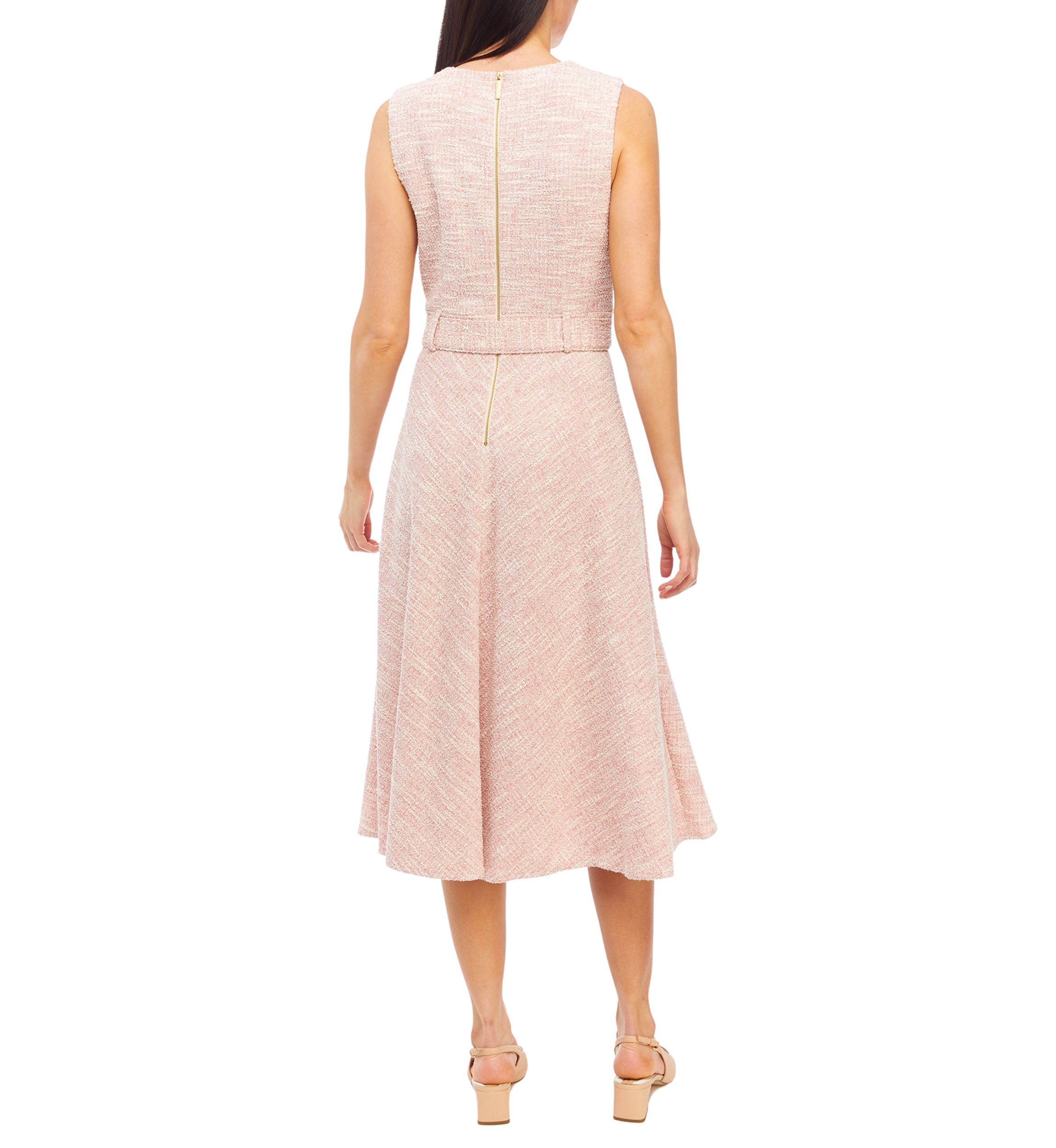 Womens Sleeveless Tie Waist Midi Dress
