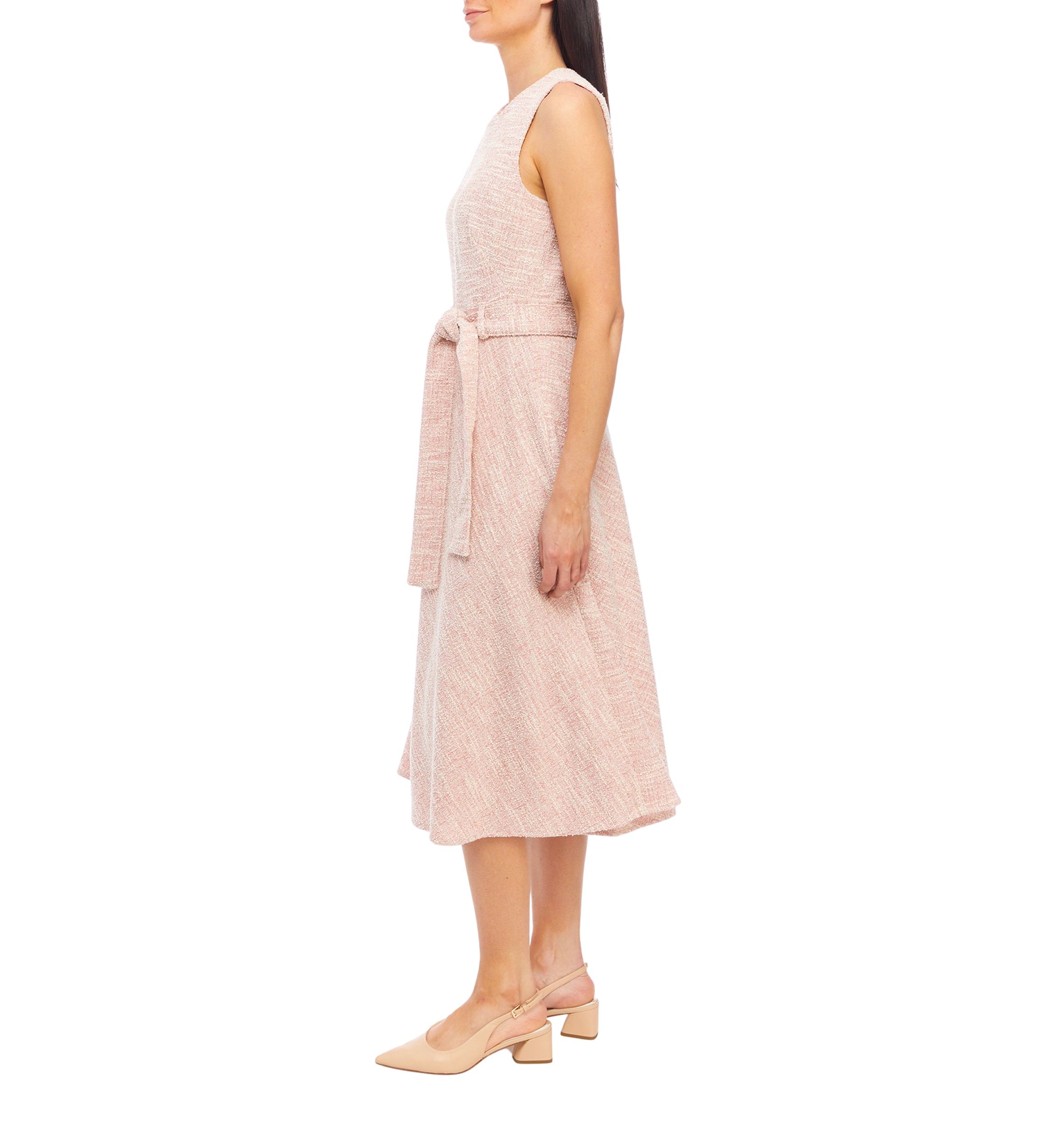 Womens Sleeveless Tie Waist Midi Dress