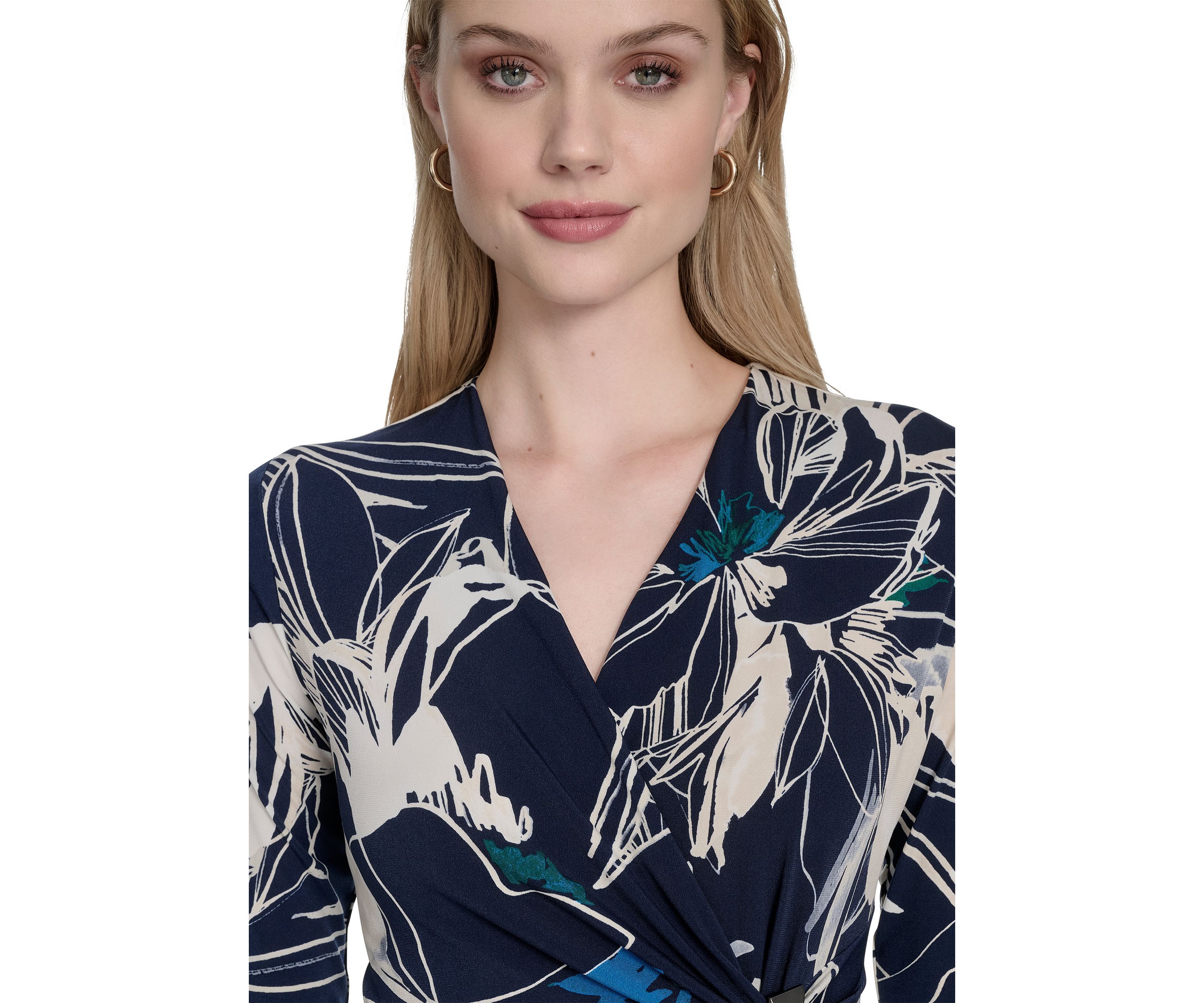 Womens Leaf Printed Sheath Dress